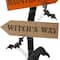 Glitzhome® 42" Lighted Halloween Witch's Broom Porch Décor with Timer